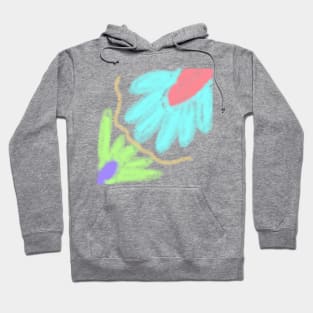 Blue green Red watercolor abstract Hoodie